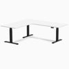 Desky L-Shape Curved Laminate Sit Stand Desk image 96