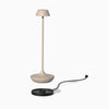 Desky nimbus rechargeable desk lamp with charging dock in sand