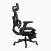 Contourra ergonomic office chair in black side view with adjustabel foot rest