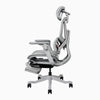 Contourra ergonomic office chair in light grey side view with tucked foot rest