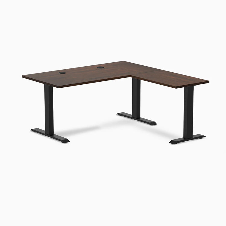 Desky Zero Rubberwood L-Shape Office Desk