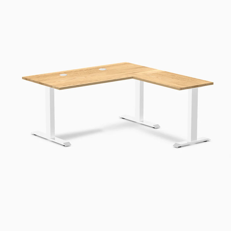 Desky Zero Hardwood L-Shape Office Desk
