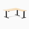 Desky Hardwood L-Shape Sit Stand Desk image 90