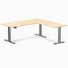 Desky Hardwood L-Shape Sit Stand Desk image 93