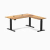 Desky Hardwood L-Shape Sit Stand Desk image 82