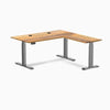Desky Hardwood L-Shape Sit Stand Desk image 81