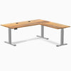 Desky Hardwood L-Shape Sit Stand Desk image 83