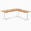 Desky Hardwood L-Shape Sit Stand Desk image 84
