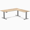 Desky Hardwood L-Shape Sit Stand Desk image 117