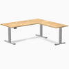 Desky Hardwood L-Shape Sit Stand Desk image 123