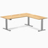 Desky Hardwood L-Shape Sit Stand Desk image 125