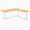 Desky Hardwood L-Shape Sit Stand Desk image 124