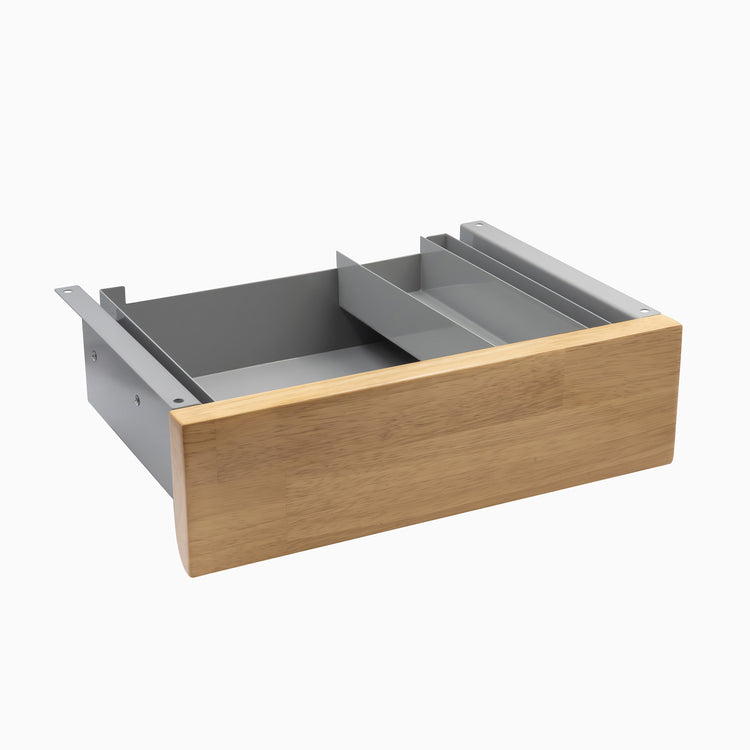 light oak rubberwood drawer in grey frame