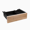 natural walnut rubberwood drawer in black frame