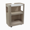 Light brown open mobile pedestal with white shelf - Desky