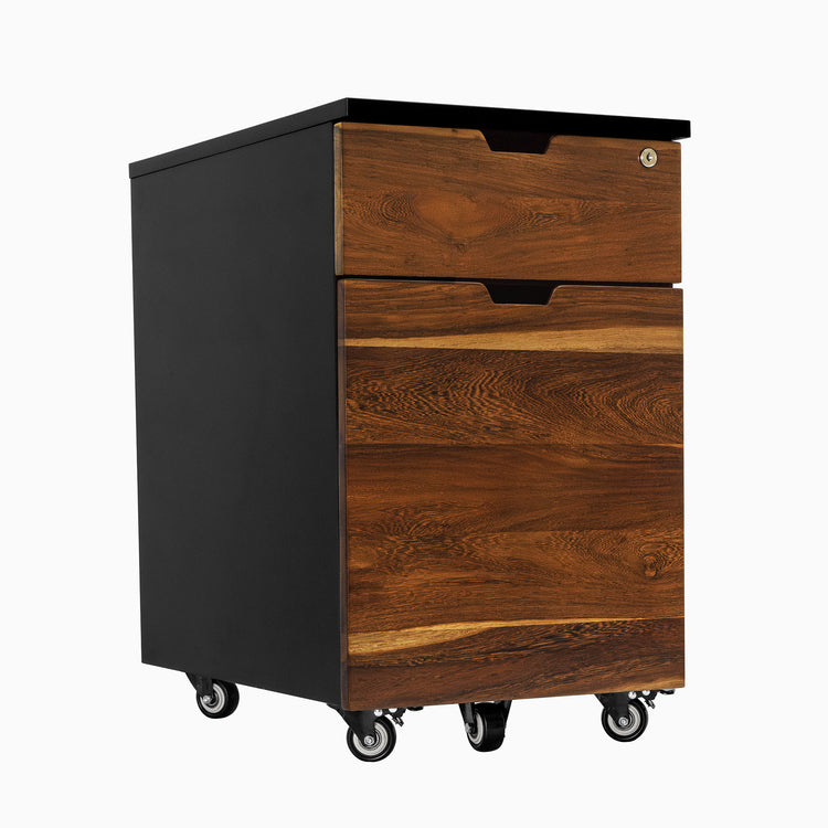 Hardwood pheasantwood black minimal filing cabinet