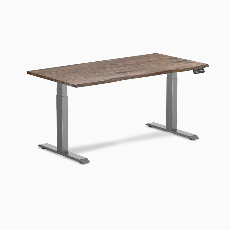 Dual motor standing desk hardwood natural walnut - Desky