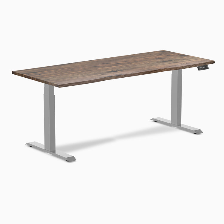 Dual hardwood natural walnut standing desk - Desky