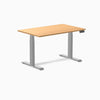 Desky Dual Scalloped Melamine Sit Stand Desk-Dual Desks-Desky-Select Beech-1200x750mm-Grey-Desky® Australia