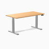 Desky Dual Scalloped Melamine Sit Stand Desk-Dual Desks-Desky-Select Beech-1500x750mm-Grey-Desky® Australia