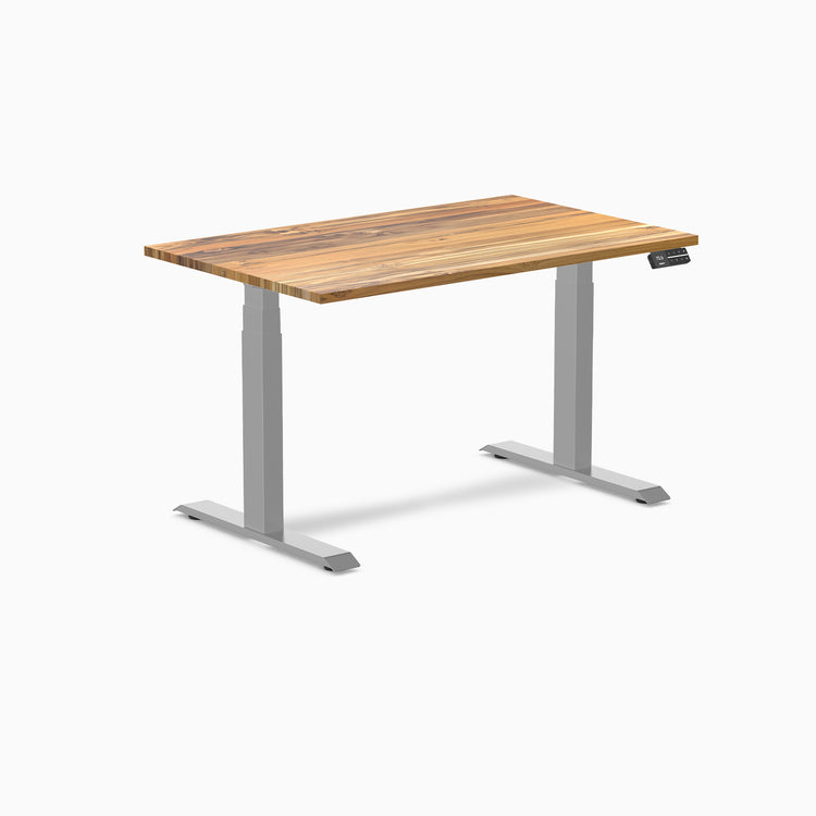 Dual motor standing desk hardwood teak - Desky