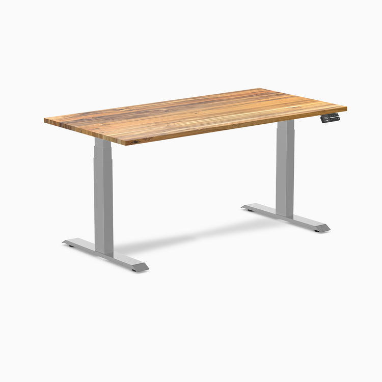 Dual motor standing desk hardwood teak - Desky