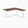 Desky L-shape dual rubberwood red walnut 1500mm in white