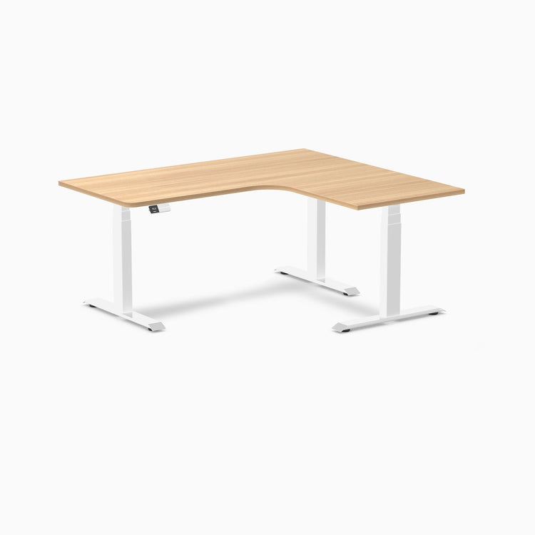Desky L-Shape Melamine Sit Stand Desk-sublime teak Desky®