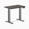 Desky Dual Mini Sit Stand Desk - burnished wood 800mm space grey frame