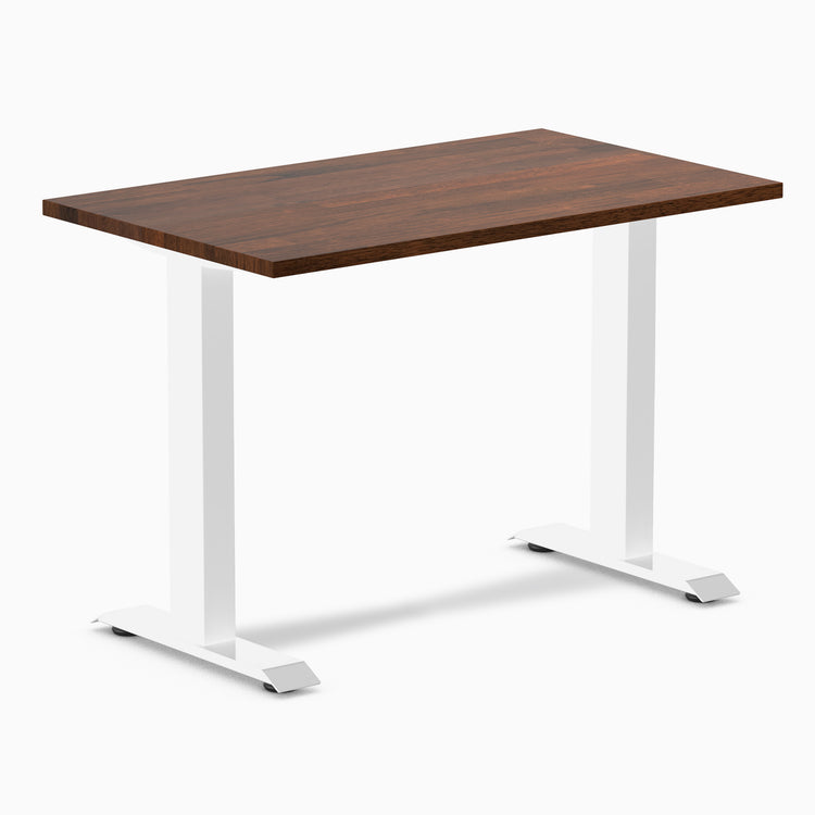 Desky mini fixed rubberwood red walnut 1000mm in white legs