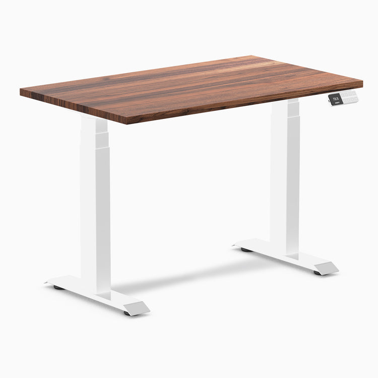 Desky dual mini hardwood natural walnut 1000mm in white