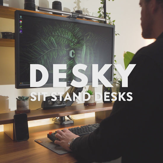 Desky L-Shape Laminate Sit Stand Desk image 2