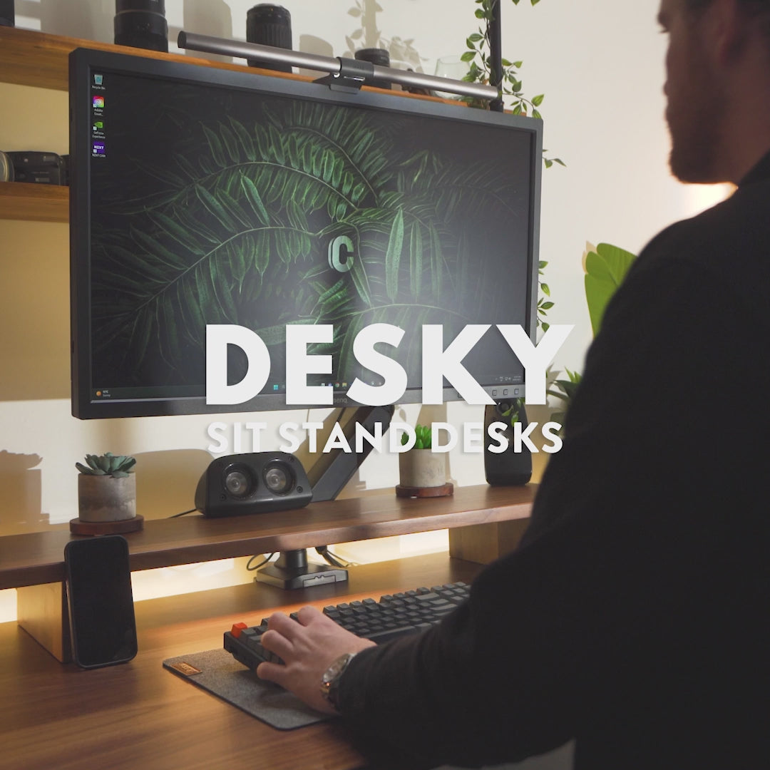dual resin hardwood sit stand desk