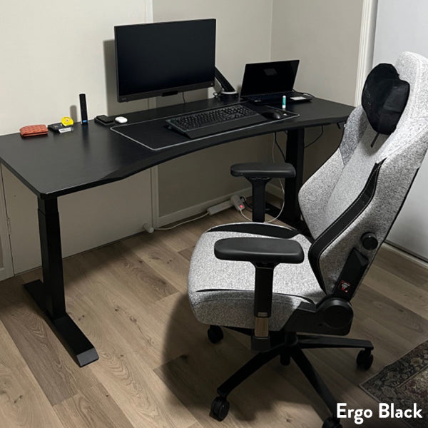 Desky Alpha Dual Sit Stand Gaming Desk Ergo Edge 1200x750mm - Desky